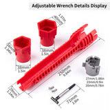 6-Piece Sink Wrench Set, 8-in-1 Sink & Bathroom Faucet Wrench, Adjustable Wrench with Wide Jaw & 85902824