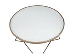 1pc Coffee Table Champagne Finish Frame Round Frosted Glass Top Mid-Century Modern Design Living B2741P332646