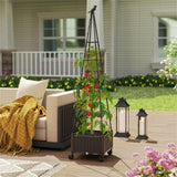 2-in-1 garden bed with plant boxes and trellis 47957466