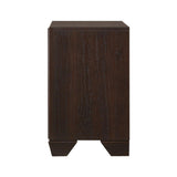 MDF Nightstand with 2 Drawers in Dark Cocoa Finish B016P254582