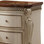 ZUN Antique Pearl and Cherry Oak 2-drawer Nightstand B062P189078