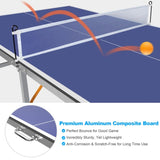 ZUN 6ft Mid-Size Table Tennis Table Foldable & Portable Ping Pong Table Set for Indoor & Outdoor Games 62008249