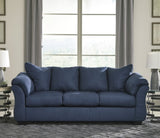 ZUN Aruca Sensations Microfiber Pillow Back Sofa, Navy Blue T2574P195442