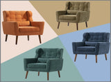 Modern Chair,Chenille Arm Chairs for Living Room,Upholstered Mordern Armchair,Comfy Soft Padded 49293430
