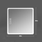 ZUN 36X36 Inch LED Bathroom Mirror Vanity Mirrors with Front Lights Wall Mounted Anti-Fog Frameless Make W2071137653