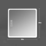 ZUN 36X36 Inch LED Bathroom Mirror Vanity Mirrors with Front Lights Wall Mounted Anti-Fog Frameless Make W2071137653