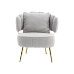 ZUN COOLMORE Boucle Accent Chair Modern Upholstered Armchair Tufted Chair with Metal Frame, Single W1539140082