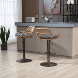 ZUN COOLMORE Modern Swivel Bar Stools Set of 2 Adjustable Counter Height Chairs with Footrest for W39594821