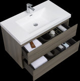 36" Floating Bathroom Vanity with Sink, Modern Wall-Mounted Bathroom Storage Vanity Cabinet with W1573P152699
