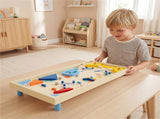 Colorful Wooden Pinball Machine, 3 Metal Marbles & Spring Plunger, Dual Flip Controls for Fun 02151938