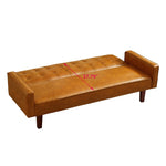 ZUN Brown Convertible Double Folding Room Sofa Bed, PU Leather, Tufted Buttons, Suitable for 67482142