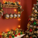 4PCS Set 4.7" Christmas Ball Ornaments Glass Hanging Decorations for Holiday Tree Party Decor 94323485