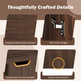 48" Foldable Coffee Table Extendable Center Table With Storage Cabinets & Wheels - Walnut 87117762