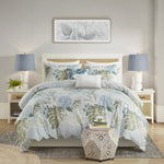 ZUN Full/Queen 5 Piece Cotton Duvet Cover Set with Throw Pillow B035129120