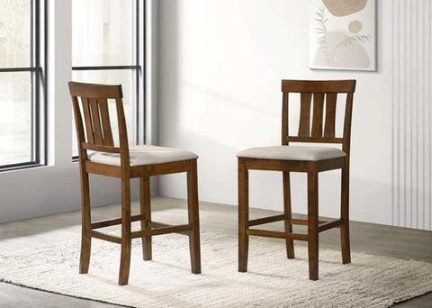 ZUN Beautiful Cherry Color Counter Height 2Pc Dining Pub Height Chairs Dining Room Wooden Furniture B011P232904