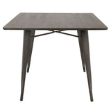 Oregon 36" Industrial-Farmhouse Dining Table in Antique and Espresso by LumiSource B202P223352