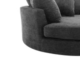 Orisfur. 360&deg Swivel Accent Barrel with Storage Ottoman & 4 Pillows, Modern Chenille Leisure WF323718AAE