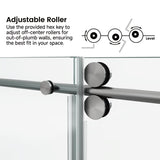 60*66"Fixed & Sliding Shower Door, Round Tube Hardware, Clear Glass Shower Door, 3/8 SGCC T3177P320597