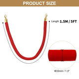 Velvet Ropes and Posts, 5 ft/1.5 m Red Rope, Stainless Steel Gold Stanchion with Ball Top, Red Crowd W3280P325712