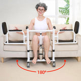 Patient Lift Transfer Chair, Bathroom Wheelchair w/180&deg Split Seat and Potty 83445662