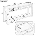 ZUN Console Table/Sofa Table with Storage Drawers and Bottom Shelf for Entryway Hallway 56860059