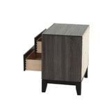 Bedroom Furniture Rustic Grey Oak Simple 1pc Nightstand 2-Drawers Bed Side Table Solidwood B011P248055