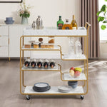 ZUN 6-Tier Bar Cart, Slide Bar Serving Cart, Retro Style Wine Cart for Kitchen, Beverage Cart with Wine 72057889