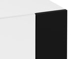 ON-TREND Modern TV Stand 34.2" Non-heating Electric Fireplace, High Gloss Entertainment Center 14602756