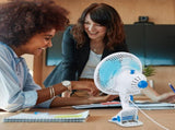 3-in-1 Clip On Fan, Quiet Small Desk Fan with 2 Speeds & Auto Oscillation, Clamp Fan for Office 14477282