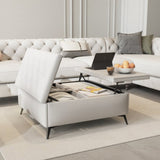 35 inch Wide Square storage benches Coffee Table with Lift Top Oversized Storage Ottoman in W1170P269768