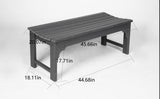 Backless HDPE Adirondack Bench with Wood Texture, Poly Lumber Seat for Patio, Backyard, Balcony, All W2103P254587