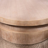 Modern Round Wood Coffee Table 31.3" Natural Finish Accent Table for Living Room W2729P270755