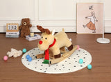 Kids Ride-On Rocking Horse Toy with Lullaby Song,Moose Rocking Toy with Hand Puppets and Safety Belt W3723P374142