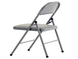 4pcs Elegant Foldable Iron & PVC Chairs for Convention & Exhibition Gray 59251641