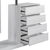 ZUN Wardrobe with 4 Drawers and 3 Shelves,White N820P196888K