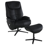 Black Motion Swivel Accent Chair with Ottoman B062P215445