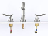 2-Handle 8 inch Widespread Bathroom Sink Faucet Brushed Nickel Lavatory Faucet 3 Hole 360&deg Swivel 01184644