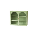 27.56"Glass Doors Modern Two-door Wall Cabinet with Featuring Three-tier Storage for Entryway Living W757135228