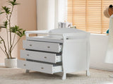 White 3-Tier Drawer Baby Cot with Safety Guard 90.5x58x92cm Wooden Baby Bed & Storage Combo 88025463