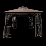 ZUN 10x10 Outdoor Patio Gazebo Canopy Tent With Ventilated Double Roof And Mosquito net W41940786