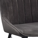 Abraham Dark Gray Fabric & Black Finish Side Chair B2726P338679