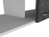 Wall cabinet 19"H, two Doors, two internal Shelves, White/smoked oak B097133160