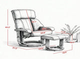 360&deg Swivel Massage Recliner Chair, 10-Point Vibration Footstool for Living Room, Beige 78574027