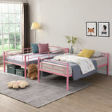 METAL BUNK BED PINK Twin Over Twin W311P201415