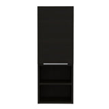 Mila Bathroom Cabinet, Two Interior Shelves, Two External Shelves, Single Door Cabinet -Black B20091953