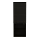 ZUN Mila Bathroom Cabinet, Two Interior Shelves, Two External Shelves, Single Door Cabinet -Black B20091953