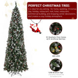 9ft Automatic Tree Structure Pointed Pencil Shape PVC Material Green Sticky White 460 Lights Warm 09512902
