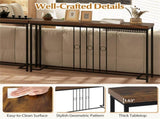 Industrial Sofa Table with Rustic Wood Top, 55" Narrow Console Table 175 LBS Capacity 79220654