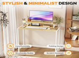 31.5" Computer Desk with Desktop Shelf and Lighting Foldable P2 Particleboard Iron Pipe with 78151630