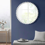 Beaded Round Wall Mirror 36"D B03599373